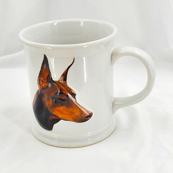 Vintage Doberman Pinscher raised image coffee mug